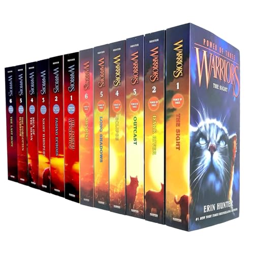 Warriors: Power of Three & Omen of the Stars Series Collection 12 Books Set (The Sight, Dark River, Outcast, Eclipse, Long Shadows, Sunrise, The Fourth Apprentice, Fading Echoes & 4 More…)