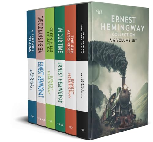 Ernest Hemingway Collection 6 book set (For Whom The Bell Tolls, A Farewell To Arms, Green Hills Of Africa, The Old & The Sea, In Our Time, The Sun Also Rises)