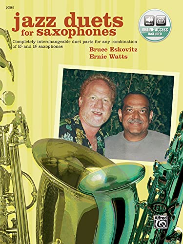Jazz Duets for Saxophones: Book & CD: Completely interchangeable duet parts for any combination of Eb and Bb saxophones (incl. Online Code) von Alfred Music