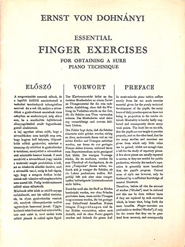 Essential Finger Exercises for obtaining a sure piano technique