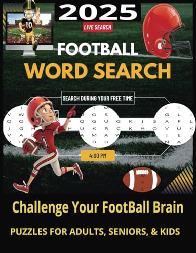 FootBall Word Search Puzzle Book: Word Searches with Easy to Read Print about American Football, Football Teams, & Terminology and More | 8x11, 110 ... Sports Enthusiasts, Holidays & Free Times von Independently published