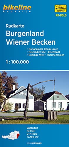 Burgenland - Wiener Becken: Nationalpark Donau-Auen – Neusiedler See – Eisenstadt – Bucklige Welt – Thermenregion, 1:75.000, wetterfest/reißfest, GPS-tauglich mit UTM-Netz (Bikeline Radkarte)