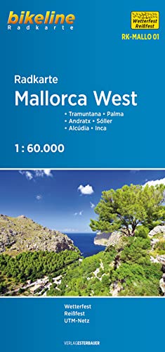 Radkarte Mallorca West: Tramuntana – Palma – Andratx – Sóller – Alcúdia – Inca (Radkarten)