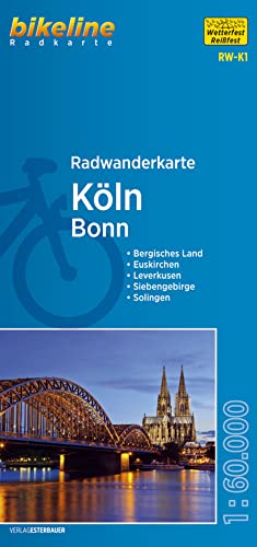 Radwanderkarte Köln Bonn RW-K1: Bergisches Land – Euskirchen – Leverkusen – Siebengebirge – Solingen (bikeline Radwanderkarte)