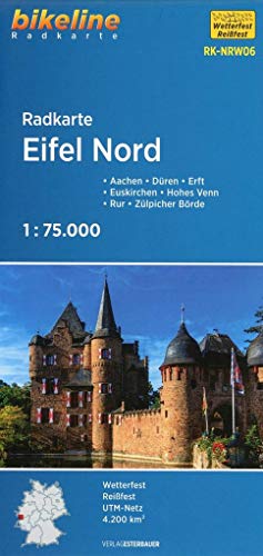 Radkarte Eifel Nord (RK-NRW06): Aachen – Düren – Erft – Euskirchen – Hohes Venn – Rur – Zülpicher Börde, 1:75.000 (Bikeline Radkarte) von Esterbauer GmbH
