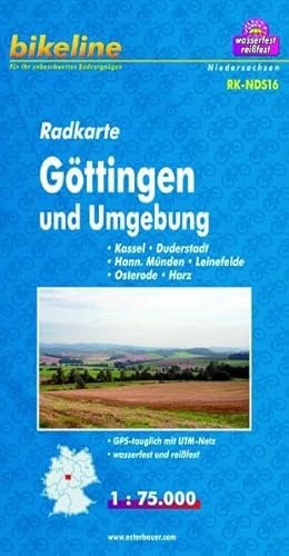 Radkarte Göttingen und Umgebung (RK-NDS16): Kassel, Duderstadt, Hann. Münden, Leinefelde, Osterode, Harz (Bikeline Radkarte)
