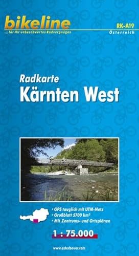 Radkarte Österreich. 1:100000: Bikeline Radkarte Kärnten West . 1 : 75.000. Bl. 19, GPS-tauglich mit UTM-Netz