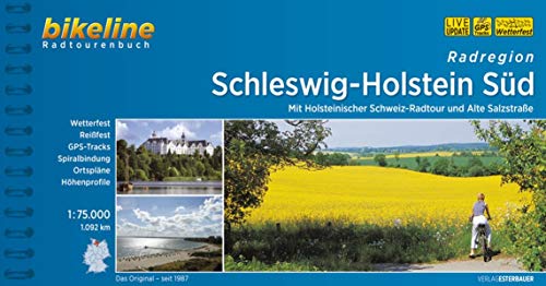 Schleswig - Holstein Süd, Radatlas, wetterfest/reißfest, Spiralbindung, GPS-Tack-Download: Mit Holsteinischer Schweiz-Radtour und Alte Salzstraße. 1.092 km (Bikeline Radtourenbücher)