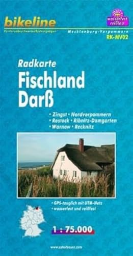 bikeline - Radkarte Fischland-Darß-Vorpommern, Zingst-Nordvorpommern-Rostock-Ribnitz-Damgarten-Warnow-Recknitz, 1:75.000, mit Zentrums- und Ortsplänen, GPS-tauglich mit UTM-Netz, wasserfest/reißfest