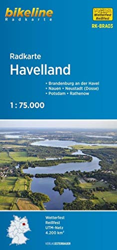 bikeline - Radkarte Havelland (BRA3), GPS-tauglich mit UTM-Netz: Brandenburg an der Havel – Nauen – Neustadt (Dosse) – Potsdam – Rathenow, 1:75.000, wetterfest/reißfest, GPS-tauglich mit UTM-Netz