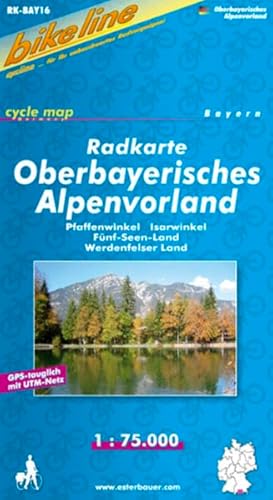 Radkarte Oberbayerisches Alpenvorland: Pfaffenwinkel, Isarwinkel, Starnberger Fünf-Seen-Land, Werdenfelser Land (RK-BAY16), 1:75.000 (Bikeline Radkarte)