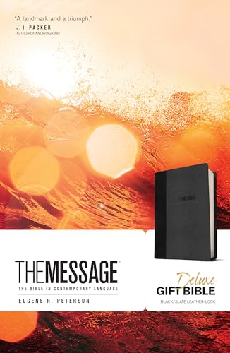 The Message: The Bible in Contemporary Language, Black/Slate, Leather-Look