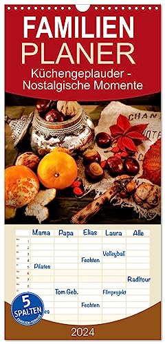 Familienplaner 2024 - Küchengeplauder - Nostalgische Momente mit 5 Spalten (Wandkalender, 21 cm x 45 cm) CALVENDO
