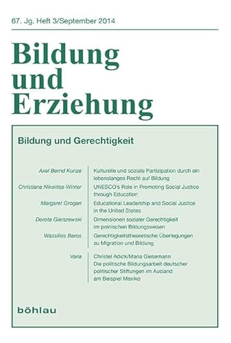 Bildung und Gerechtigkeit (Bildung und Erziehung: Begründet von Franz Hilker) von Böhlau Verlag Köln