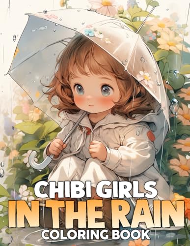 Chibi Girls In The Rain Coloring Book: Whimsical Adventures with Cute Tiny Characters Coloring Pages Under Rainy Sky Scenes for Both Kids and Adults Stress Relief & Relaxation von Independently published