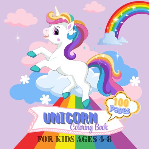 Unicorn Coloring Book: 100 Unicorns to color for kids Ages 4-8! von Independently published