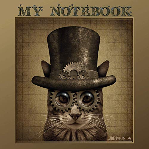 My Notebook - Dickes Notizbuch Skizzenbuch Bullet Journal – Steampunk Katze Luftschiff Zug: quadratisch 21x21 cm blanko (Bullet Books - Notizen, Skizzen, Schreiben, Zeichen, Malen, Band 10)