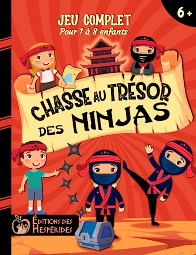 Chasse au trésor des Ninjas: kit complet | Pour 1 à 8 enfants, de 6 à 10 ans | Idéal pour une fête d'anniversaire (Chasse au trésor pour les enfants)