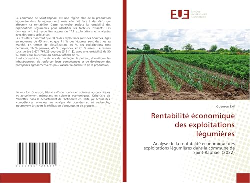 Rentabilité économique des exploitations légumières: Analyse de la rentabilité économique des exploitations légumières dans la commune de Saint-Raphaël (2022) von Éditions universitaires européennes