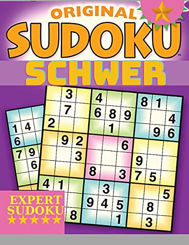 Schwierige Sudoku-Gehirnspiele für Erwachsene: Logik-Rätsel, Lösungen enthalten, Großdruck, Classic Sudoku von Expert Sudoku
