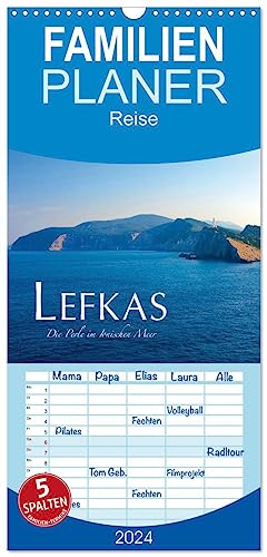 Familienplaner 2024 - Lefkas – Die Perle im Ionischen Meer mit 5 Spalten (Wandkalender, 21 cm x 45 cm) CALVENDO von CALVENDO