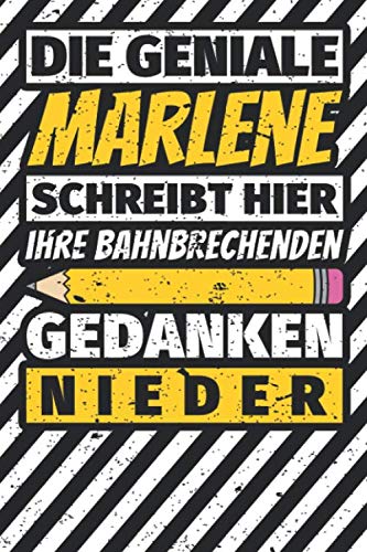 Notizbuch liniert: Marlene Geschenke lustiger Spruch Vorname Notizbuch liniert: Marlene Geschenke lustiger Spruch Vorname
