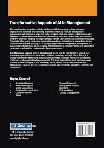 Transformative Impacts of AI in Management (Advances in Computational Intelligence and Robotics)