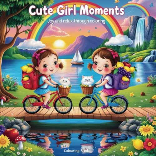 Cute Girl Moments: Joy and Relax through Coloring - Girl Moments Cute and Comfy Coloring Book for Adults and Teens: girl moments: coloring book for ... cute cozy daily activities for relaxation
