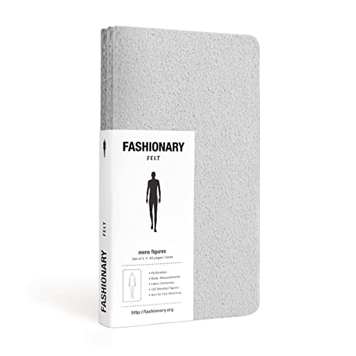 Fashionary Mini Felt Grey Mens Sketchbook A6 (Set of 3): Mini sketchbook