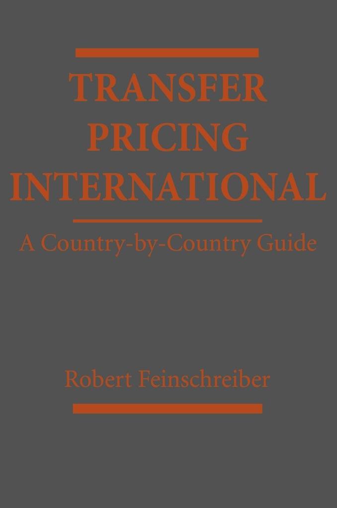 Transfer Pricing International von John Wiley & Sons