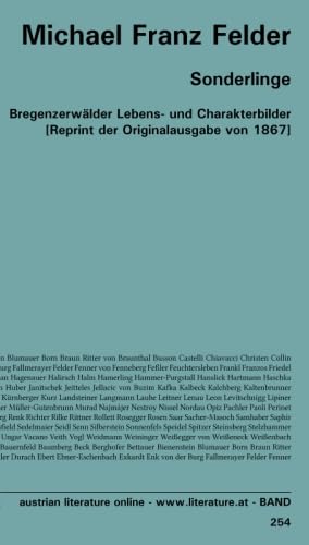 Sonderlinge: Bregenzerwälder Lebens- und Charakterbilder [Reprint der Originalausgabe von 1867]