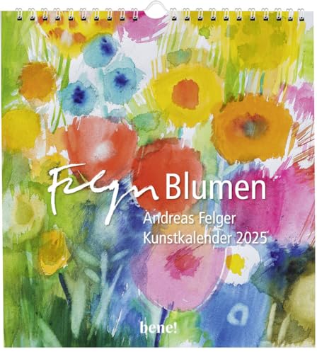 Wandkalender 2025: Blumen: Monatskalender | Kunstkalender mit 12 Motiven und Spiralbindung zum Aufhängen