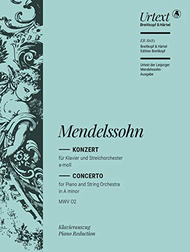 Klavierkonzert a-moll MWV O 2 Urtext nach der Leipziger Mendelssohn-Gesamtausgabe - Ausgabe für 2 Klaviere vierhändig (EB 8683)