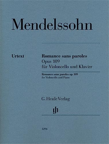 Romance sans paroles op. 109; Violoncello und Klavier: Besetzung: Violoncello und Klavier (G. Henle Urtext-Ausgabe)