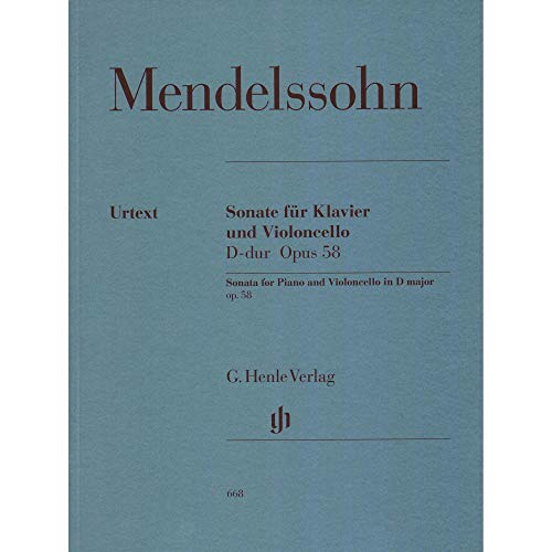 Sonate D-dur op. 58 für Violoncello und Klavier: Besetzung: Violoncello und Klavier (G. Henle Urtext-Ausgabe)