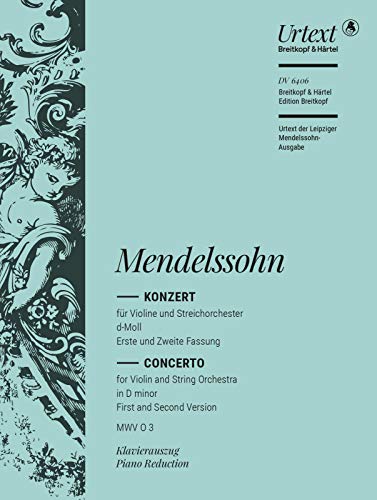 Violinkonzert d-moll MWV O 3 - Ausgabe für Violine und Klavier (DV 6406)
