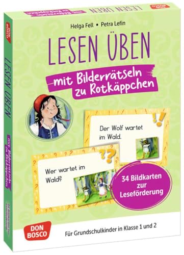 Lesen üben mit Bilderrätseln zu Rotkäppchen. 34 Bildkarten zur Leseförderung: Quizkarten für die Grundschule: differenzierte Leseförderung, ... fördern und sichern. Übungen und Spiele) von Don Bosco