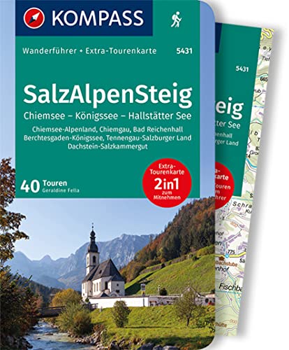 KOMPASS Wanderführer SalzAlpenSteig, Chiemsee, Königssee, Hallstätter See, 43 Touren: mit Extra-Tourenkarte Maßstab 1:55.000, GPX-Daten zum Download