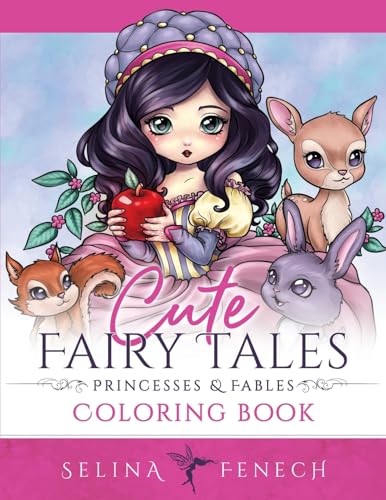 Cute Fairy Tales, Princesses, and Fables Coloring Book (Fantasy Coloring by Selina)