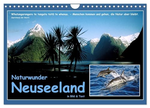Naturwunder Neuseeland - in Bild und Text (Wandkalender 2024 DIN A4 quer), CALVENDO Monatskalender: Das schönste Ende der Welt