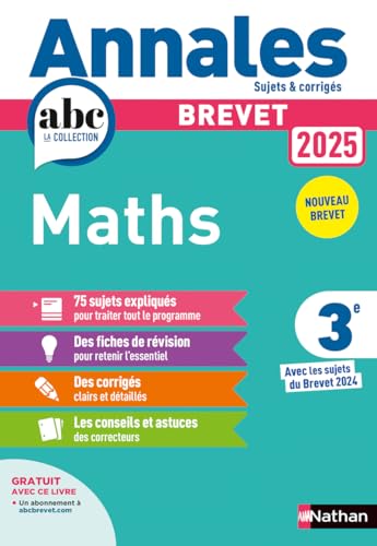 Annales Brevet 2025 Maths - Corrigé von NATHAN