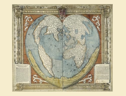 Carte – Mappemonde en forme de cœur von RELIEFS