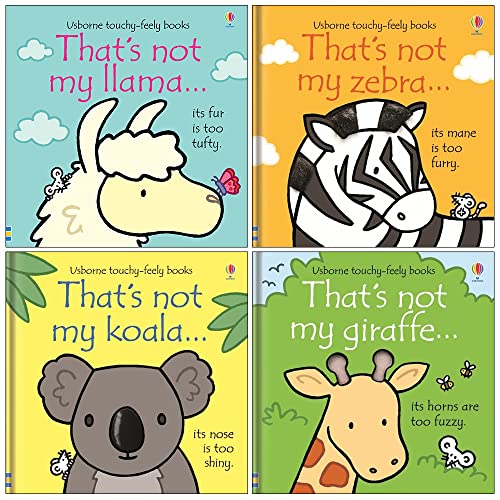 Usborne Touchy-Feely Thats Not My Zoo Collection 4 Books Set (That's Not My Llama, That's Not My Zebra, That's Not My Koala, That's Not My Giraffe)