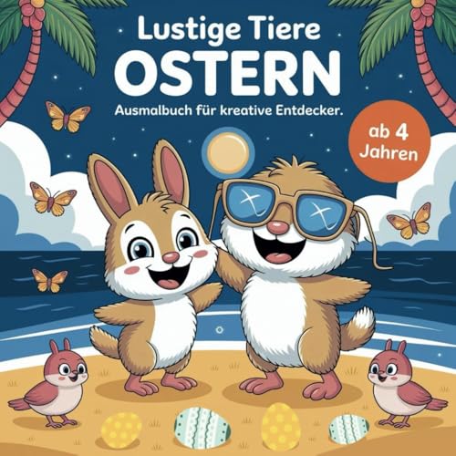 Lustige Tiere Ostern Ausmalbuch für kreative Entdecker ab 4 Jahren mit 50 tierischen Ausmalbildern von Independently published