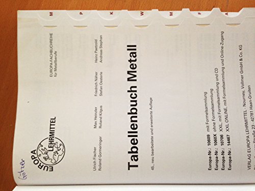 Tabellenbuch Metall: mit Formelsammlung