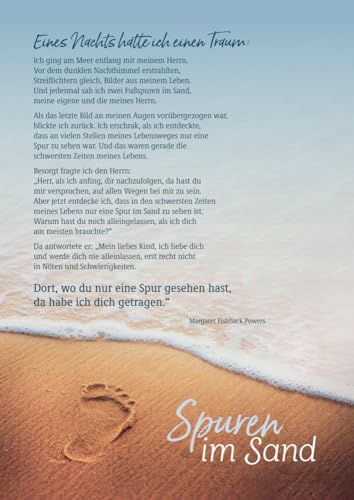 Spuren im Sand: Poster (Gemeinsamzeit statt Krimskrams) von Brunnen Verlag GmbH