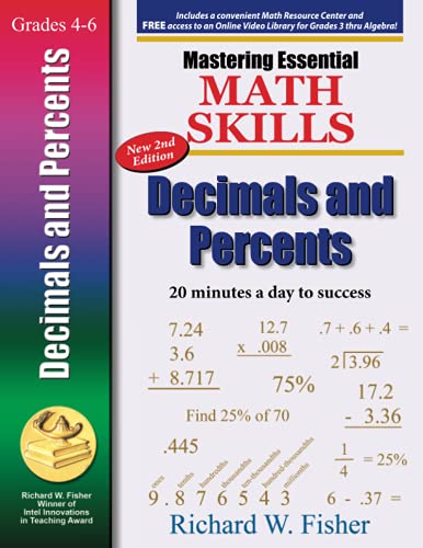 Mastering Essential Math Skills: DECIMALS and PERCENTS, 2nd Edition (Focused Math Skills for Elementary Students) von Math Essentials