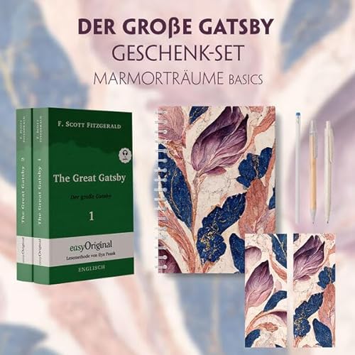 Der Große Gatsby Geschenkset - 2 Bücher (mit Audio-Online) + Marmorträume Schreibset Basics: The Great Gatsby / Der große Gatsby - 2 Teile (Buch + ... von Ilya Frank - Englisch: Englisch) von easyOriginal