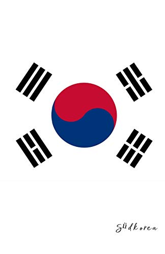 Südkorea: Flagge, Notizbuch, Urlaubstagebuch, Reisetagebuch zum selberschreiben