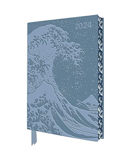Katsushika Hokusai – Die große Welle – Tischkalender 2024: Original Flame Tree Publishing DIN A5-Format Exquisit Tischkalender mit Softcovereinband ... gestalteten Buchschnitt (DIN A5-Diary) von Brown Trout-Auslieferer Flechsig